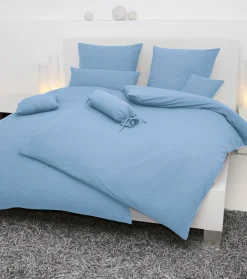 Janine Seersucker-Bettwäsche blau