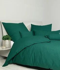 Janine Seersucker-Bettwäsche grün