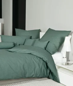 Janine Seersucker-Bettwäsche grün