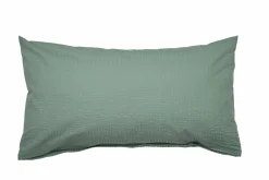 Janine Seersucker-Kissenbezug grün