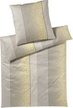 JOOP! Mako-Satin-Bettwäsche gelbweißbeige