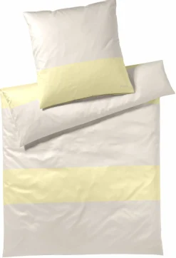 JOOP! Mako-Satin-Bettwäsche gelbweißbeige