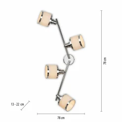 JUST LIGHT Deckenleuchte 4flg silberfarben