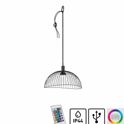 JUST LIGHT LED-Akku-Pendelleuchte 1flg schwarz