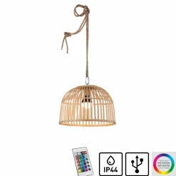 JUST LIGHT LED-Akku-Pendelleuchte 1flg braun