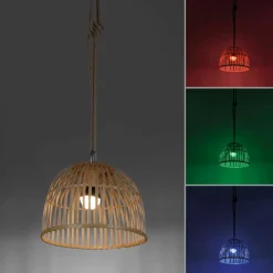 JUST LIGHT LED-Akku-Pendelleuchte 1flg braun