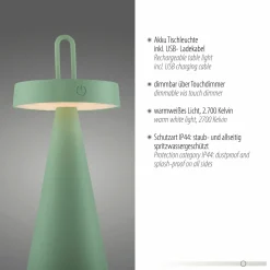 JUST LIGHT LED-Akku-Tischleuchte 1flg grün
