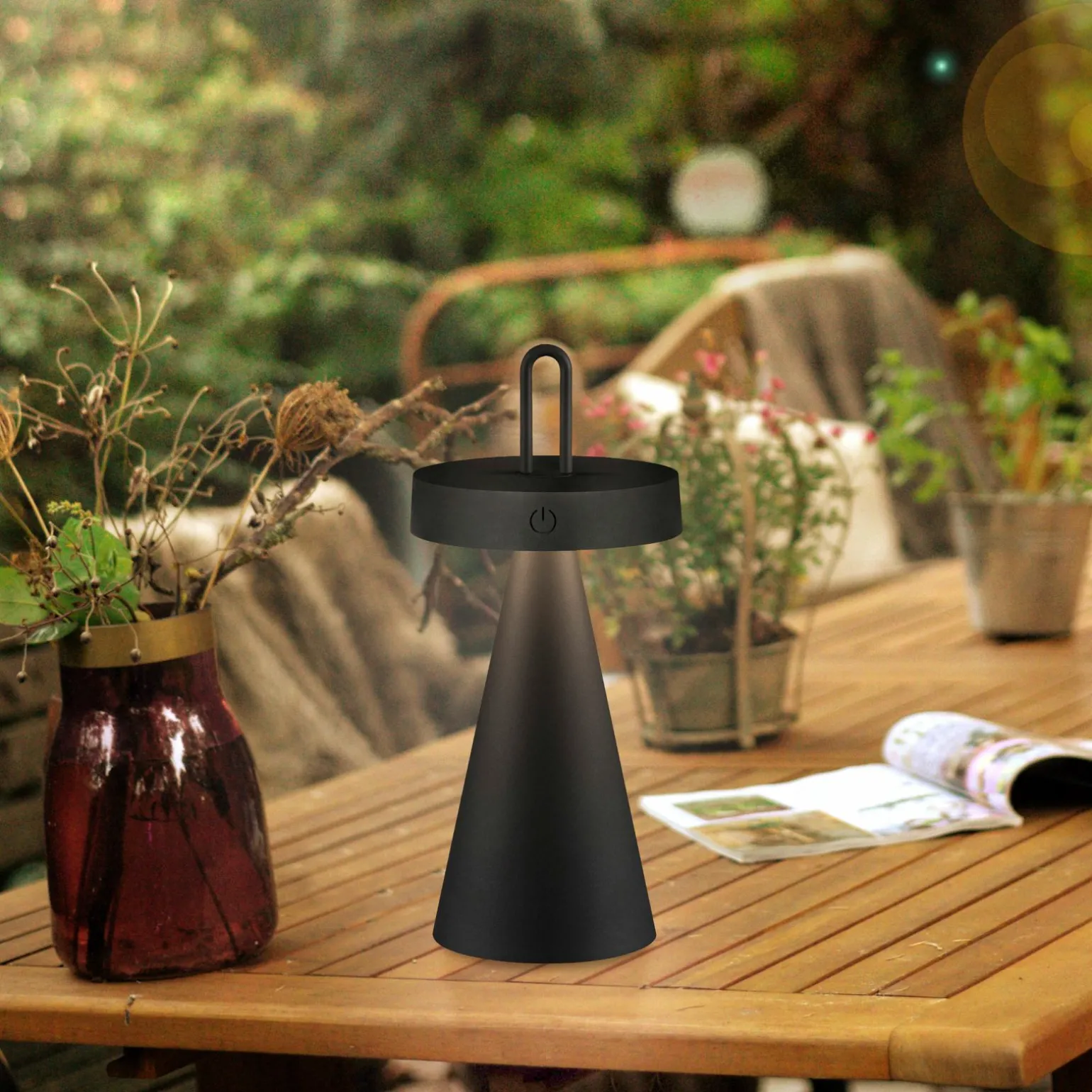 JUST LIGHT LED-Akku-Tischleuchte 1flg schwarz