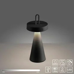 JUST LIGHT LED-Akku-Tischleuchte 1flg schwarz