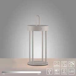 JUST LIGHT LED-Akku-Tischleuchte 1flg grau