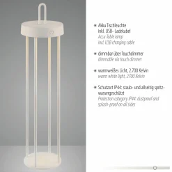 JUST LIGHT LED-Akku-Tischleuchte 1flg grau