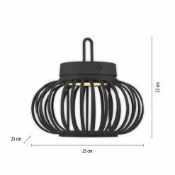 JUST LIGHT LED-Akku-Tischleuchte 1 flg schwarz