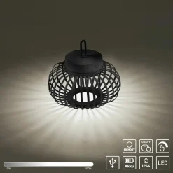 JUST LIGHT LED-Akku-Tischleuchte 1 flg schwarz