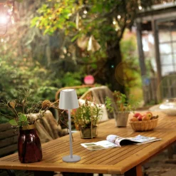 JUST LIGHT LED-Akku-Tischleuchte 1flg grauweiß