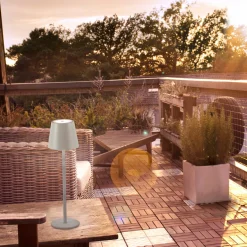 JUST LIGHT LED-Akku-Tischleuchte 1flg grauweiß