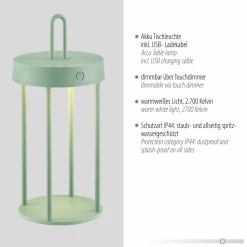 JUST LIGHT LED-Akku-Tischleuchte 1flg grün