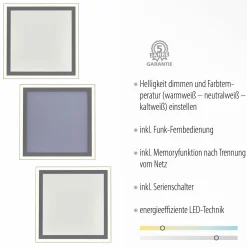 JUST LIGHT LED-Deckenleuchte 2flg weiß