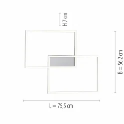 JUST LIGHT LED-Deckenleuchte 2flg silberfarben