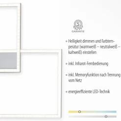 JUST LIGHT LED-Deckenleuchte 2flg silberfarben