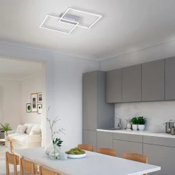 JUST LIGHT LED-Deckenleuchte 2flg silberfarben