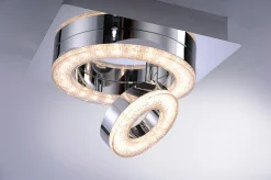 JUST LIGHT LED-Deckenleuchte 2flg silberfarben