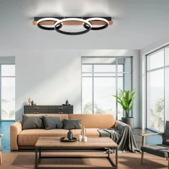 JUST LIGHT LED-Deckenleuchte 1flg braun