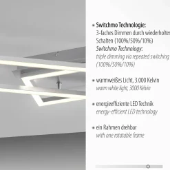 JUST LIGHT LED-Deckenleuchte 1flg silberfarben
