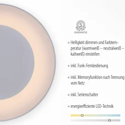 JUST LIGHT LED-Deckenleuchte 1flg weiß