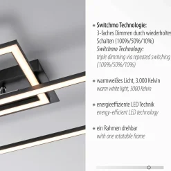 JUST LIGHT LED-Deckenleuchte 1flg schwarz