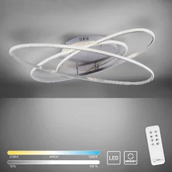 JUST LIGHT LED-Deckenleuchte 3flg silberfarben