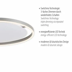 JUST LIGHT LED-Deckenleuchte 1flg silberfarben