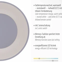 JUST LIGHT LED-Deckenleuchte 1flg weiß