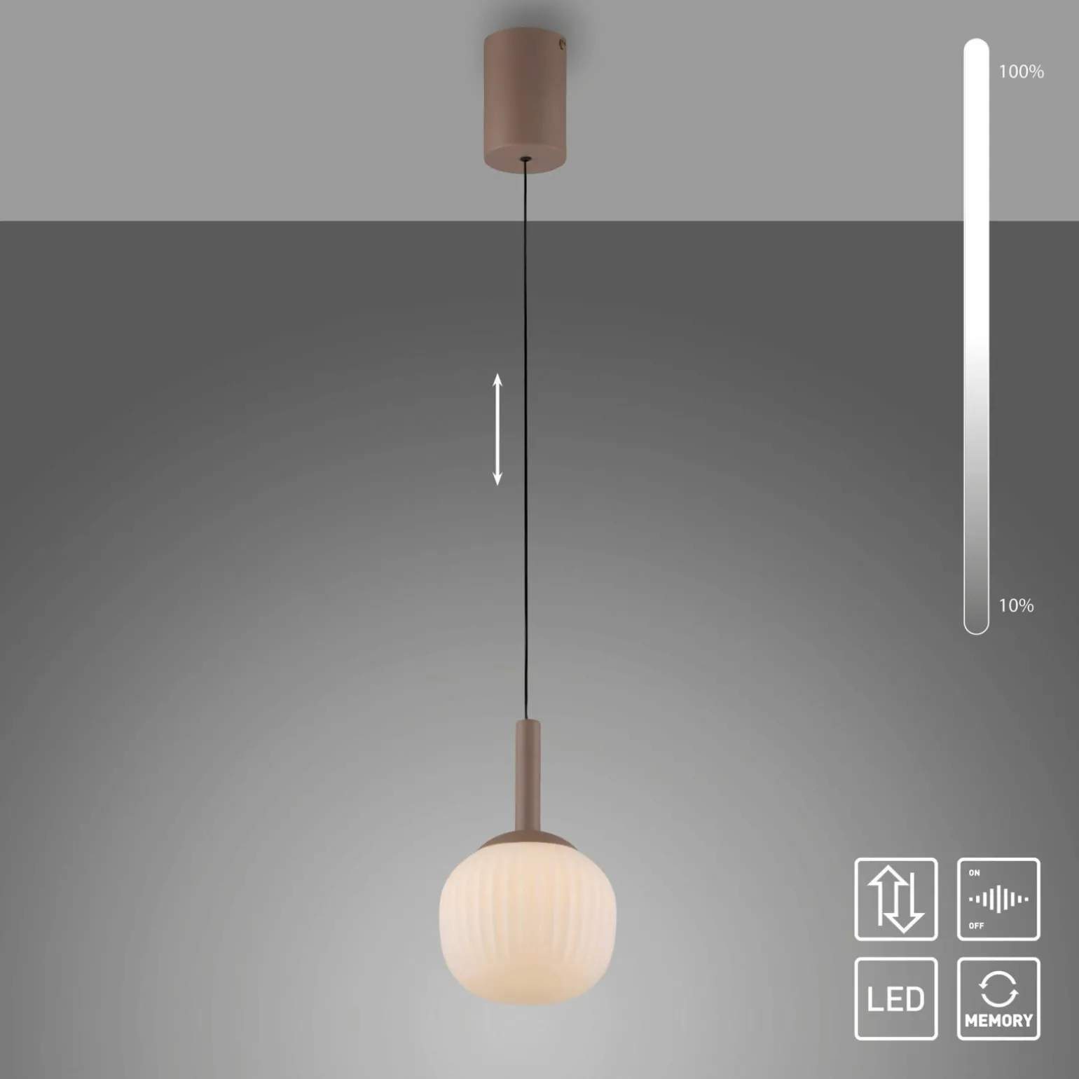 JUST LIGHT LED-Pendelleuchte 1flg braun