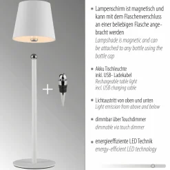 JUST LIGHT LED-Tischleuchte 1flg weiß