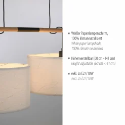 JUST LIGHT Pendelleuchte 2flg weiß