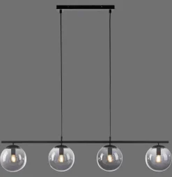 JUST LIGHT Pendelleuchte 4flg schwarz