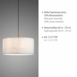 JUST LIGHT Pendelleuchte 1flg weiß