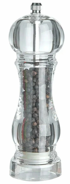 Justinus Acryl-Pfeffermühle/Salzmühle silberfarbentransparent