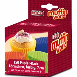 Kaiser 150 Muffin-Papierförmchen mehrfarbig