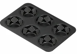 Kaiser 6er Brötchenform perforiert schwarz