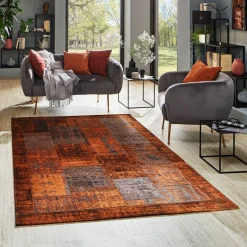 Karpi Moderner Webteppich orangerot