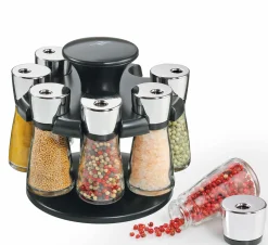 Küchenprofi Gewürzkarussell silberfarbenschwarztransparent