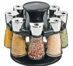 Küchenprofi Gewürzkarussell silberfarbenschwarztransparent