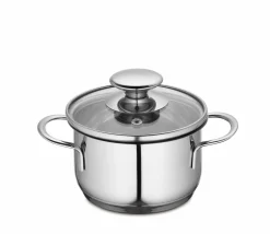 Küchenprofi Kochtopf mit Glasdeckel 12cm silberfarbentransparent