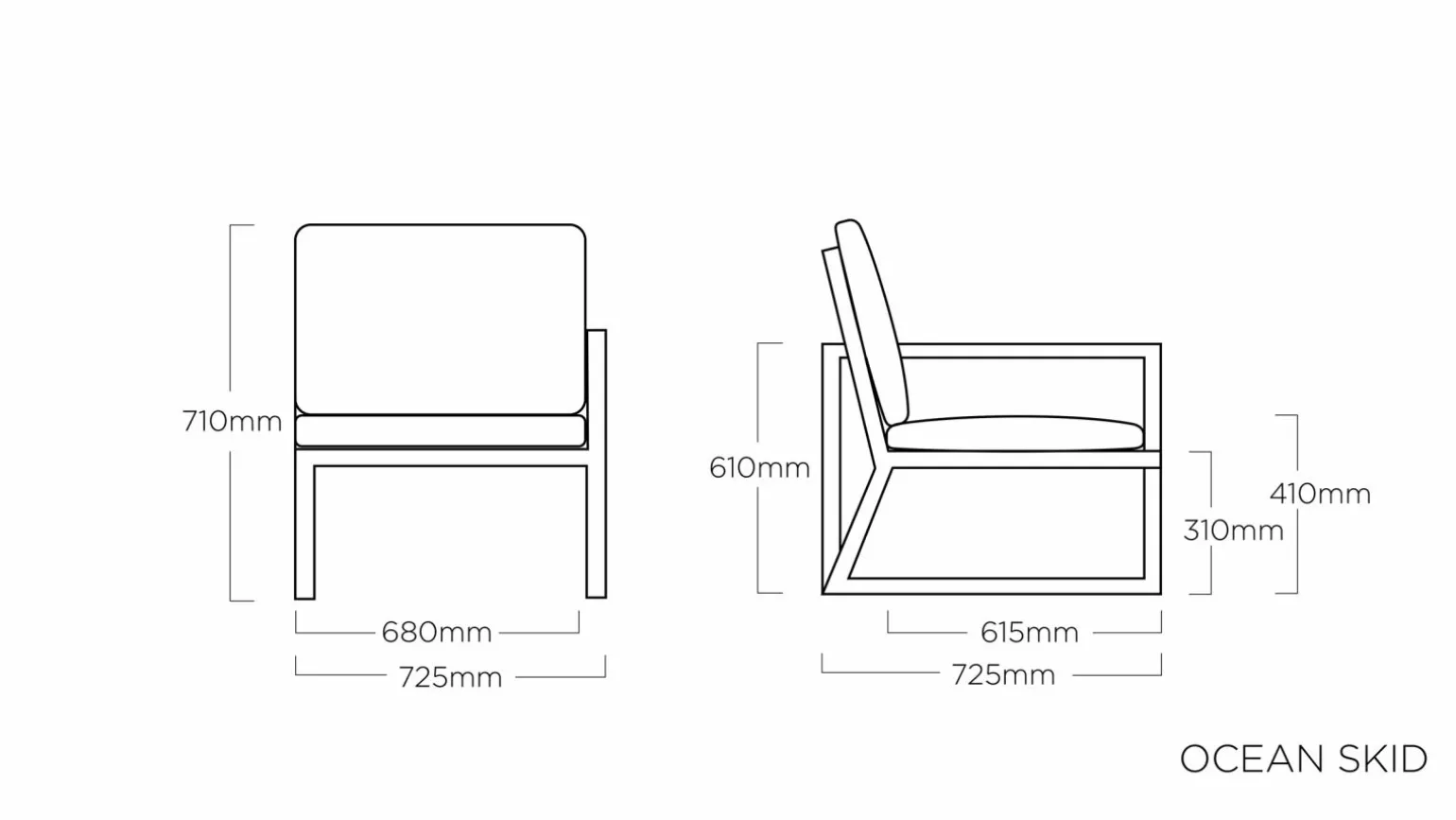 KETTLER Endteil rechts grau