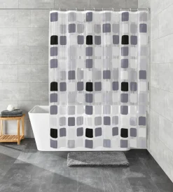 Kleine Wolke Duschvorhang grau