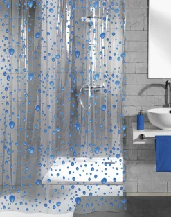 Kleine Wolke Duschvorhang blau