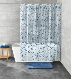 Kleine Wolke Duschvorhang blau
