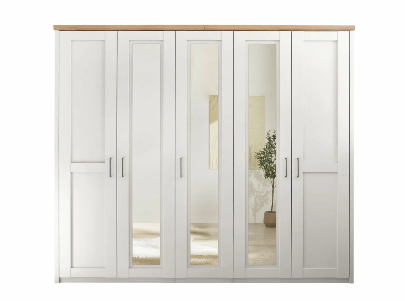 LIV'IN Drehtürenkleiderschrank 5-trg. weiß