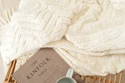 Magma Plaid mit Fransen beige